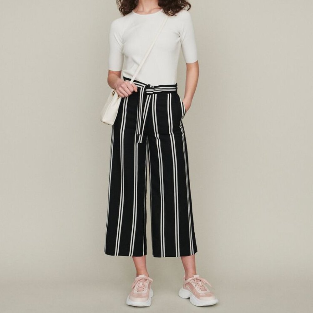 MAJE [NWT] "Pakila" Woven Wide-Leg Trouser - Picture 2 of 9